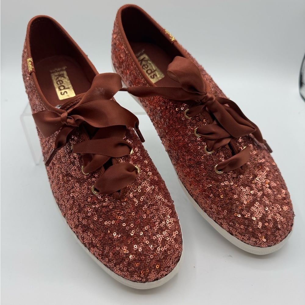 Keds Celebration Glitter Sneakers - Burnt Sienna, size 7 - Picture 3 of 6